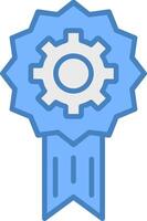Computer control Line Filled Blue Icon vector