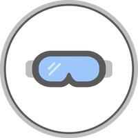 gafas de protección plano circulo icono vector