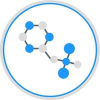 Molecules Flat Circle Icon vector