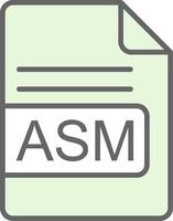 ASM File Format Fillay Icon Design vector