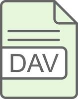 DAV File Format Fillay Icon Design vector