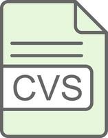 CVS File Format Fillay Icon Design vector