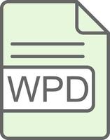 wpd archivo formato relleno icono diseño vector