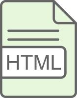 HTML File Format Fillay Icon Design vector