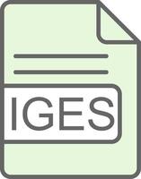 IGES File Format Fillay Icon Design vector