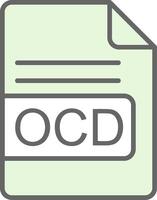 OCD File Format Fillay Icon Design vector