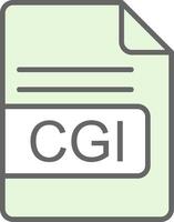 CGI File Format Fillay Icon Design vector