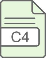 C4 File Format Fillay Icon Design vector