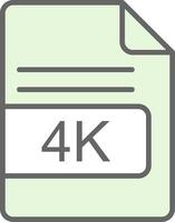 4K File Format Fillay Icon Design vector