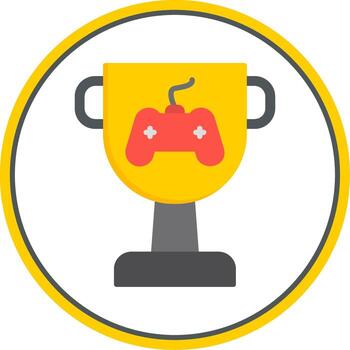 trofeo plano circulo icono vector