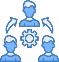 Team Work Line Filled Blue Icon vector