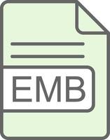 EMB File Format Fillay Icon Design vector