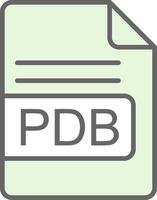 PDB File Format Fillay Icon Design vector