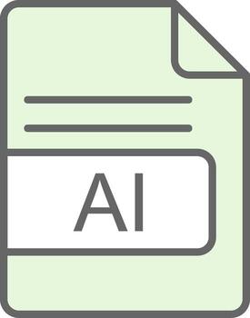 AI File Format Fillay Icon Design vector