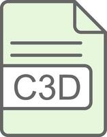 C3D File Format Fillay Icon Design vector