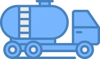 Tank Car Line Filled Blue Icon vector