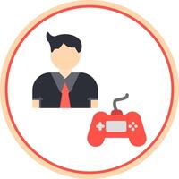 Gamer Flat Circle Icon vector