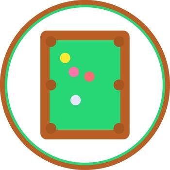 Pool Table Flat Circle Icon vector