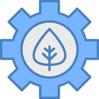 Offshore Platform Line Filled Blue Icon vector