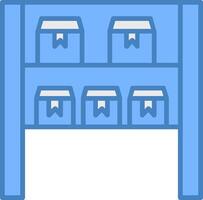 Storage Line Filled Blue Icon vector