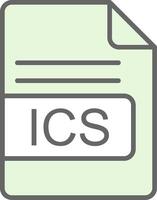 ICS File Format Fillay Icon Design vector