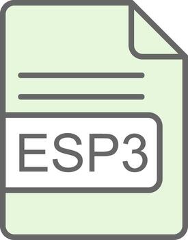 ESP3 File Format Fillay Icon Design vector