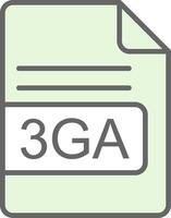 3GA File Format Fillay Icon Design vector