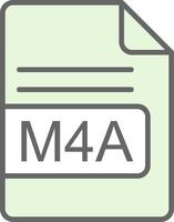 M4A File Format Fillay Icon Design vector