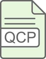 qcp archivo formato relleno icono diseño vector