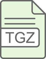 TGZ File Format Fillay Icon Design vector