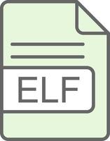 ELF File Format Fillay Icon Design vector