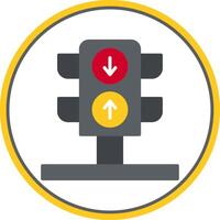 Traffic Light Flat Circle Icon vector