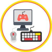 Pc Flat Circle Icon vector