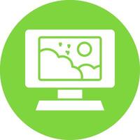 Monitor Multi Color Circle Icon vector