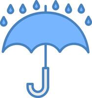 Keep Dry Line Filled Blue Icon vector