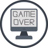 Game Over Flat Circle Icon vector
