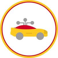 Smart Car Flat Circle Icon vector