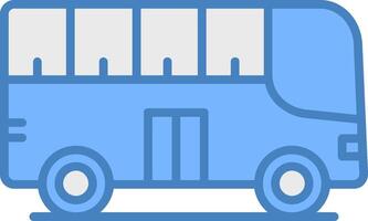 City Bus Line Filled Blue Icon vector