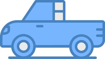 Pickup Line Filled Blue Icon vector