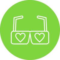 Heart Glasses Multi Color Circle Icon vector