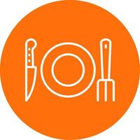 Fork Multi Color Circle Icon vector