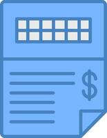 Invoice Line Filled Blue Icon vector