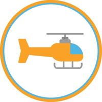 helicóptero plano circulo icono vector