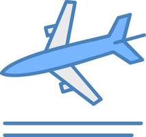 Landing Line Filled Blue Icon vector