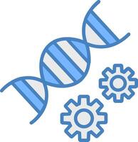 Genetics Line Filled Blue Icon vector