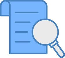 Research Report Line Filled Blue Icon vector