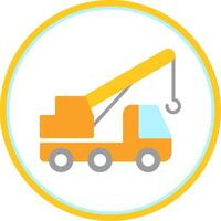 Crane Flat Circle Icon vector