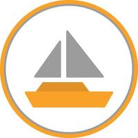 Boat Flat Circle Icon vector