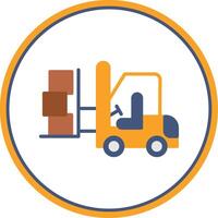Forklift Flat Circle Icon vector