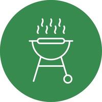 BBQ Grill Multi Color Circle Icon vector